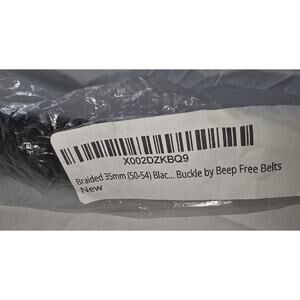 Beep Free® Black Braided 1-1/8" Leather Belt | Airport Friendly 100% Metal Free
